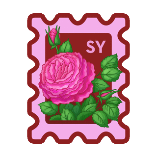 Syria rose stamp supplied by Jamil